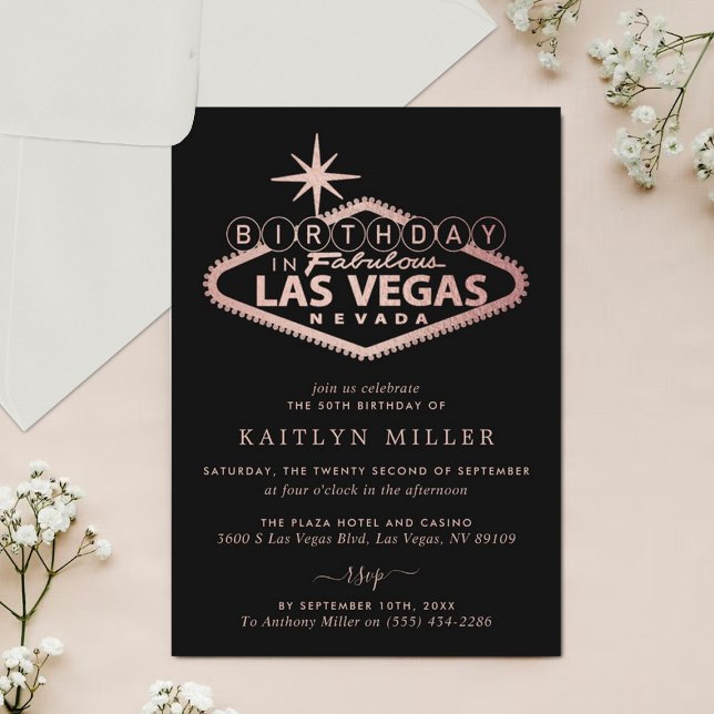 Elegant Las Vegas Birthday Inbjudningar (Skapare uppladdad)