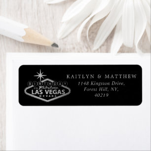 Elegant Las Vegas Birthday Returadress Etikett