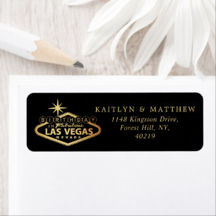 Elegant Las Vegas Birthday Returadress Etikett