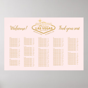 Elegant Las Vegas Bröllop Rosa Guld-sätesdiagram Poster