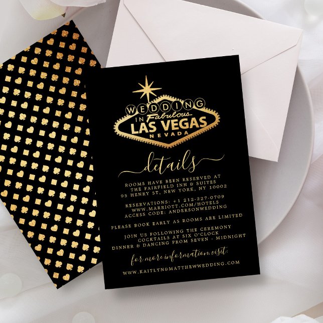 Elegant Las Vegas Destination Wedding Detail Tilläggskort (Skapare uppladdad)