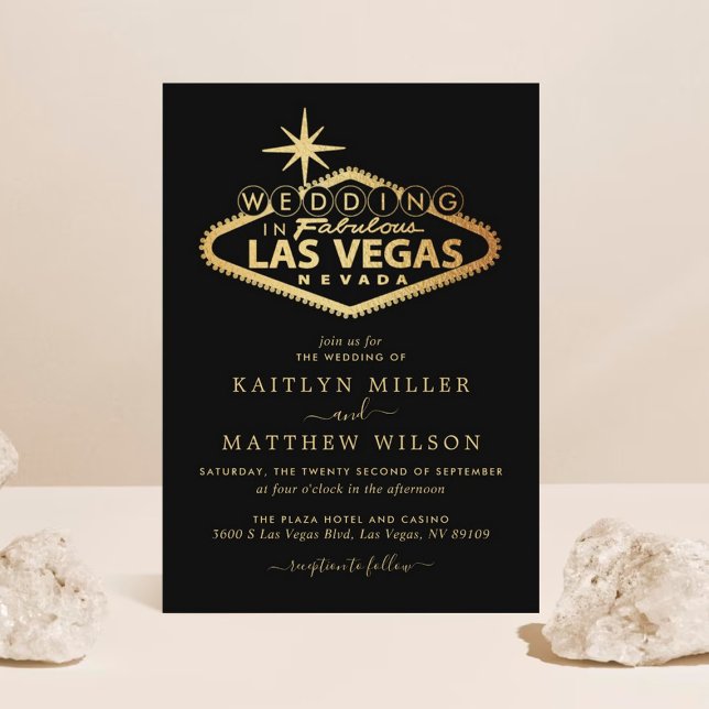 Elegant Las Vegas Destination Wedding Inbjudningar (Skapare uppladdad)