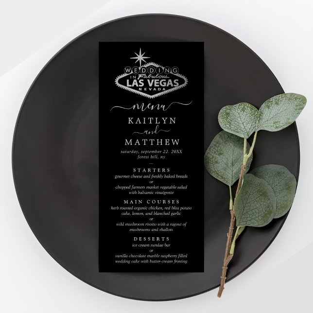 Elegant Las Vegas Destination Wedding Menu Reklamkort (Skapare uppladdad)