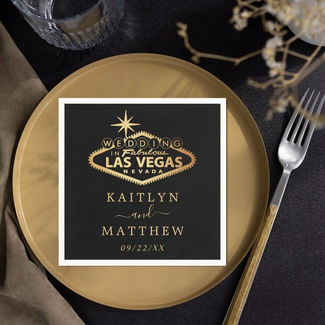 Elegant Las Vegas Destination Wedding Pappersservett (Skapare uppladdad)