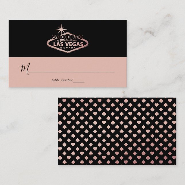 Elegant Las Vegas Destination Wedding Placeringskort (Fram/baksida)