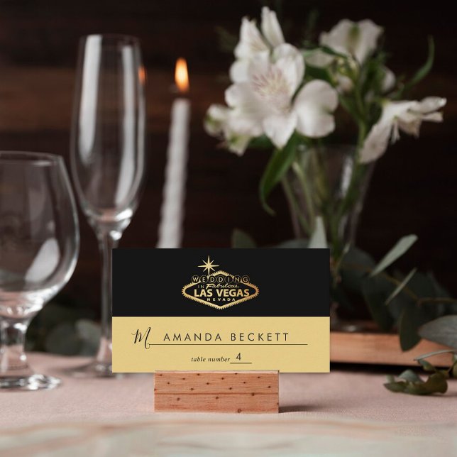 Elegant Las Vegas Destination Wedding Placeringskort (Skapare uppladdad)