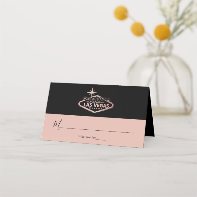 Elegant Las Vegas Destination Wedding Placeringskort (Framsida)