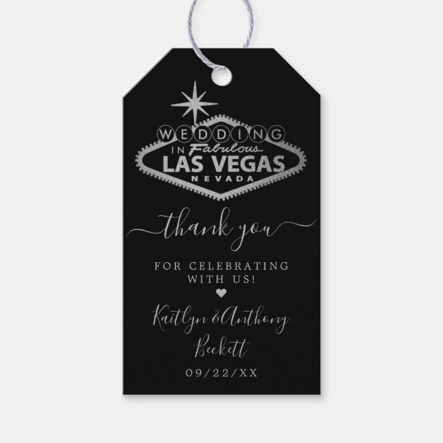Elegant Las Vegas Destination Wedding Presentetikett (Framsidan)