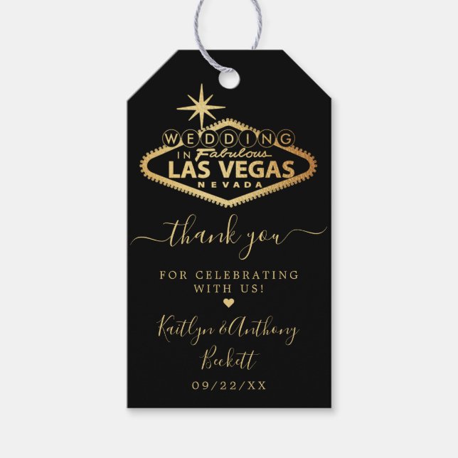Elegant Las Vegas Destination Wedding Presentetikett (Framsidan)