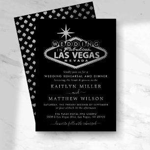 Elegant Las Vegas Destination Wedding Rehearsal Inbjudningar