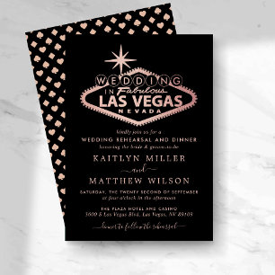 Elegant Las Vegas Destination Wedding Rehearsal Inbjudningar
