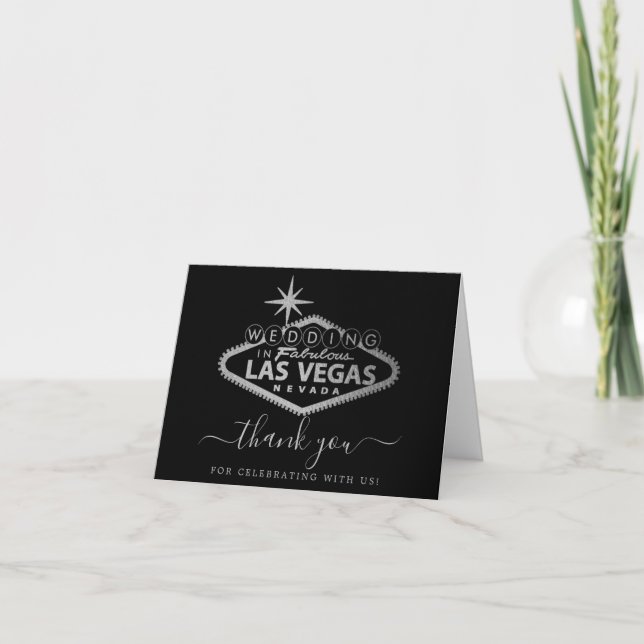 Elegant Las Vegas Destination Wedding Tack Kort (Framsida)