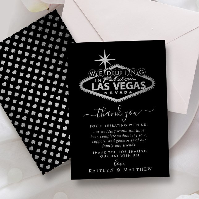 Elegant Las Vegas Destination Wedding Tack Kort (Skapare uppladdad)