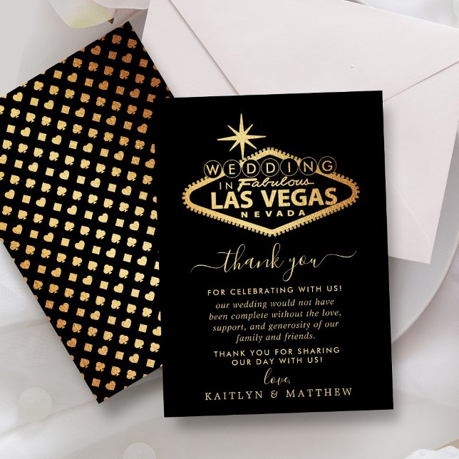 Elegant Las Vegas Destination Wedding Tack Kort (Skapare uppladdad)