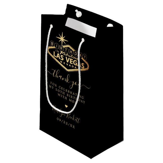 Elegant Las Vegas Födelsedagsfest Tack (Framsidan Vinklad)