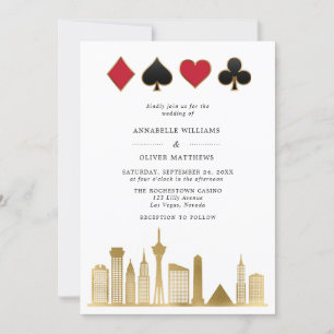 Elegant Las Vegas Photo Destination Wedding Inbjudningar
