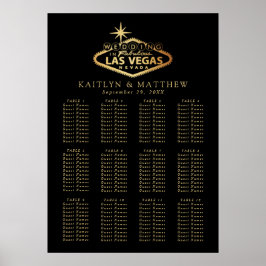 Elegant Las Vegas Planplan för säten för destinati Poster