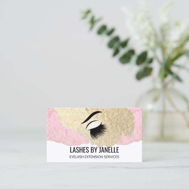 Elegant Lash Extensions Beauty Visitkort (Stående Fram)