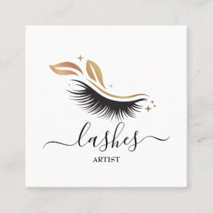 Elegant Lash Makeup Artist Salon Fyrkantigt Visitkort