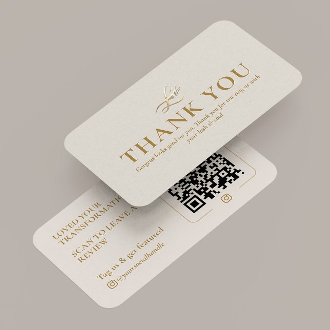 Elegant Lash Studio Artist Recension Tackkort Visitkort (Elegant Lash Studio Artist Review Thank You Card
)