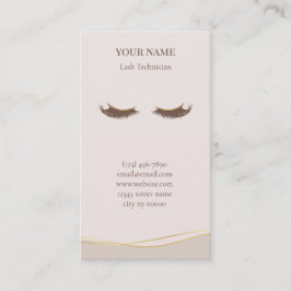 Elegant Lash Technician Appointment Card Tidsbeställning Kort