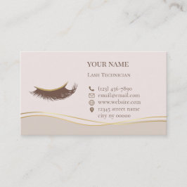 Elegant Lashes Before care Appointment Card Tidsbeställning Kort