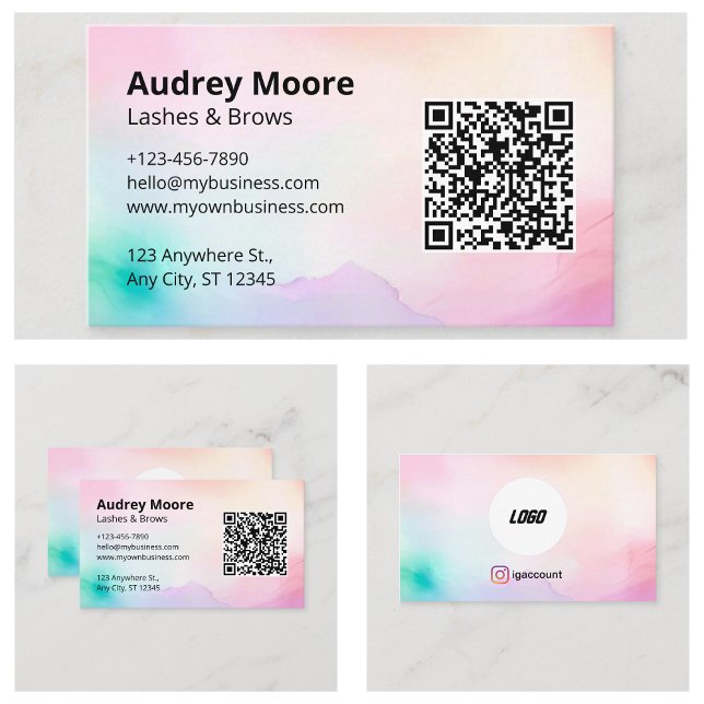 Elegant Lashes Brows Lash Tech Ögonfransar Visitkort (Elegant Lashes Brows Lash Tech Eyelash Business Card
)