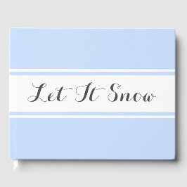 Elegant Låt det snöa mjuk blå Rand Gästböcker