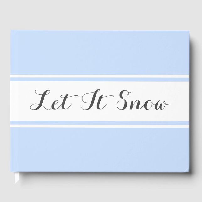 Elegant Låt det snöa mjuk blå Rand Gästböcker (Framsida)