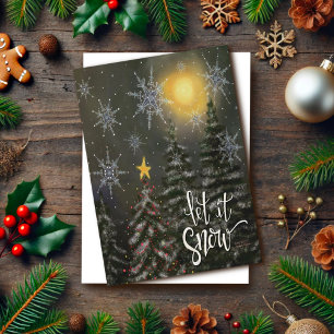 Elegant Låt det Snöa Vacker Jul Inspirationskraft Kort