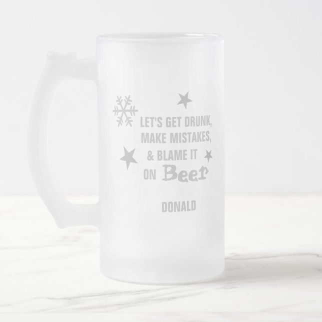 Elegant Låt oss Hämta runk  Frostat Ölglas (Vänster)