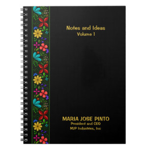 Elegant Latin American People Blommigt Notes och I Anteckningsbok
