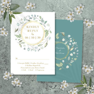Elegant Laurel Greenery Blommigt Garland OSA Kort
