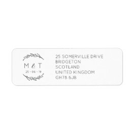 Elegant Laurel Löv Bröllop Returetiketter Returadress Etikett