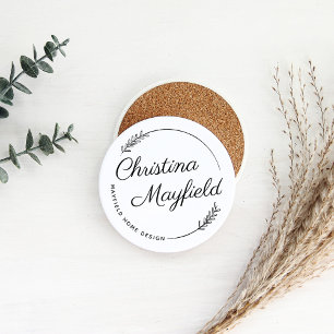 Elegant Laurel Löv Personlig Namn Business Underlägg