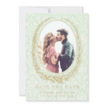 Elegant Laurel Wand | Foto för grönt Damask