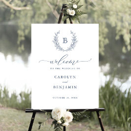Elegant Laurel Wandemonogram Vapensköld Välkomstte Poster
