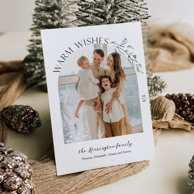 Elegant Laurels Arch Photo Helgdag Card Inbjudningar (Skapare uppladdad)