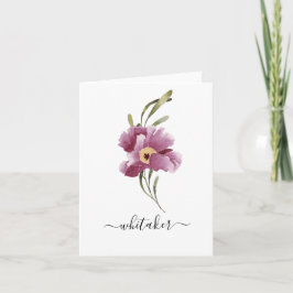 Elegant Lavendar Blommigt Personal Tack Kort