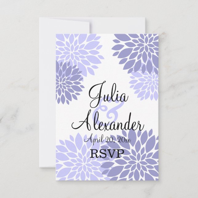 Elegant Lavendel Blommig Bröllops-RSVP Inbjudningar (Framsida)