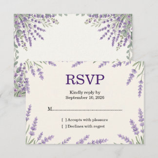 Elegant Lavendel Blommig Bröllops RSVP-kort OSA Kort