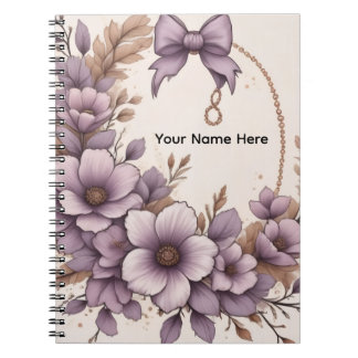 Elegant Lavendel Blommig Coquette Slinga Personlig Anteckningsbok