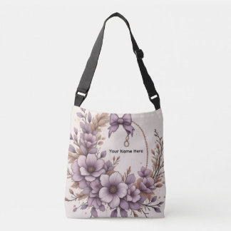 Elegant Lavendel Blommig Coquette Slinga Personlig Axelväska