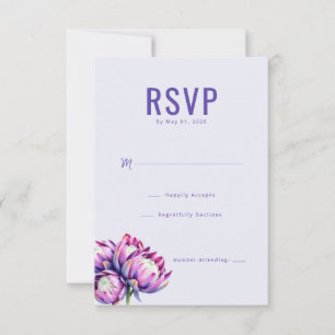 Elegant Lavendel Blommig Svar på inbjudan