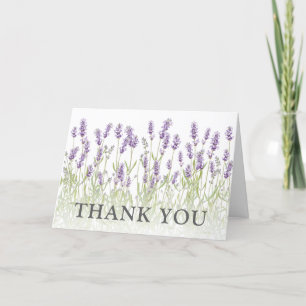 Elegant Lavendel Blommig Tacksamhetskort Tack Kort