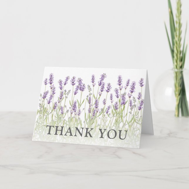 Elegant Lavendel Blommig Tacksamhetskort Tack Kort (Framsida)