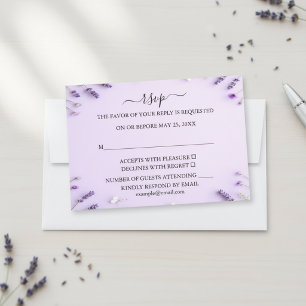 Elegant Lavendel Blommig Trädgård Bröllop OSA Kort