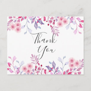 Elegant Lavendel Bouquet Script Affärs Tacksamhets Vykort