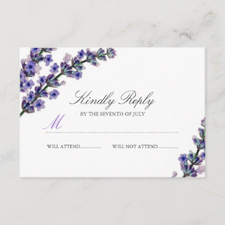 Elegant Lavendel Bröllop RSVP OSA Kort