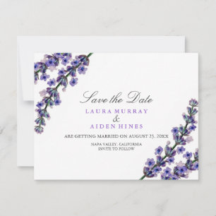 Elegant Lavendel Bröllop Spara Datum Datumet